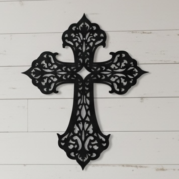 Filigree Metal Cross Wall Art | Decorative Christian Wall Decor | Elegant Faith Home Accent | Religious Gift