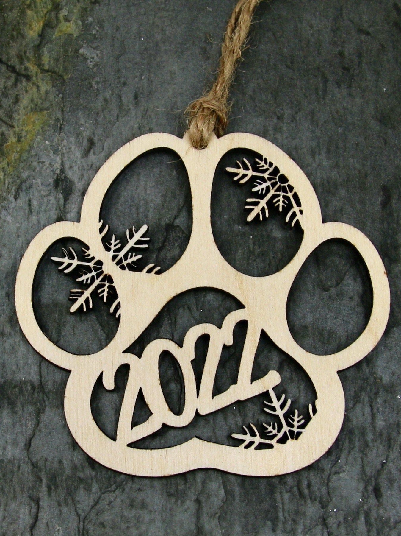 Custom Dog or Cat Paw Print Ornament Personalized with Name, Snowflake Paw Print Christmas Ornament, Pet Memorial Keepsake Ornament