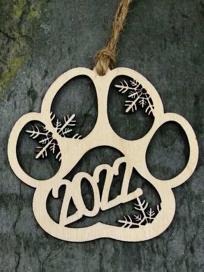 Custom Dog or Cat Paw Print Ornament Personalized with Name, Snowflake Paw Print Christmas Ornament, Pet Memorial Keepsake Ornament