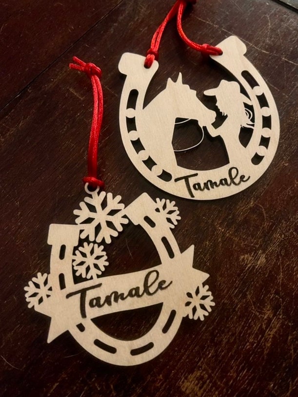 Horseshoe Ornament with Snowflakes, Custom Equestrian Gift, Personalized Gift for Birthday, Valentines Day, Mothers Day, Christmas, Holiday