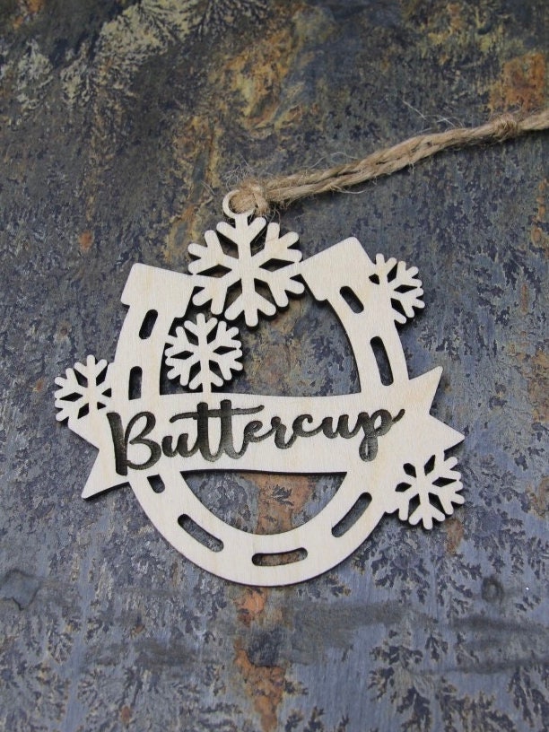 Horseshoe Ornament with Snowflakes, Custom Equestrian Gift, Personalized Gift for Birthday, Valentines Day, Mothers Day, Christmas, Holiday