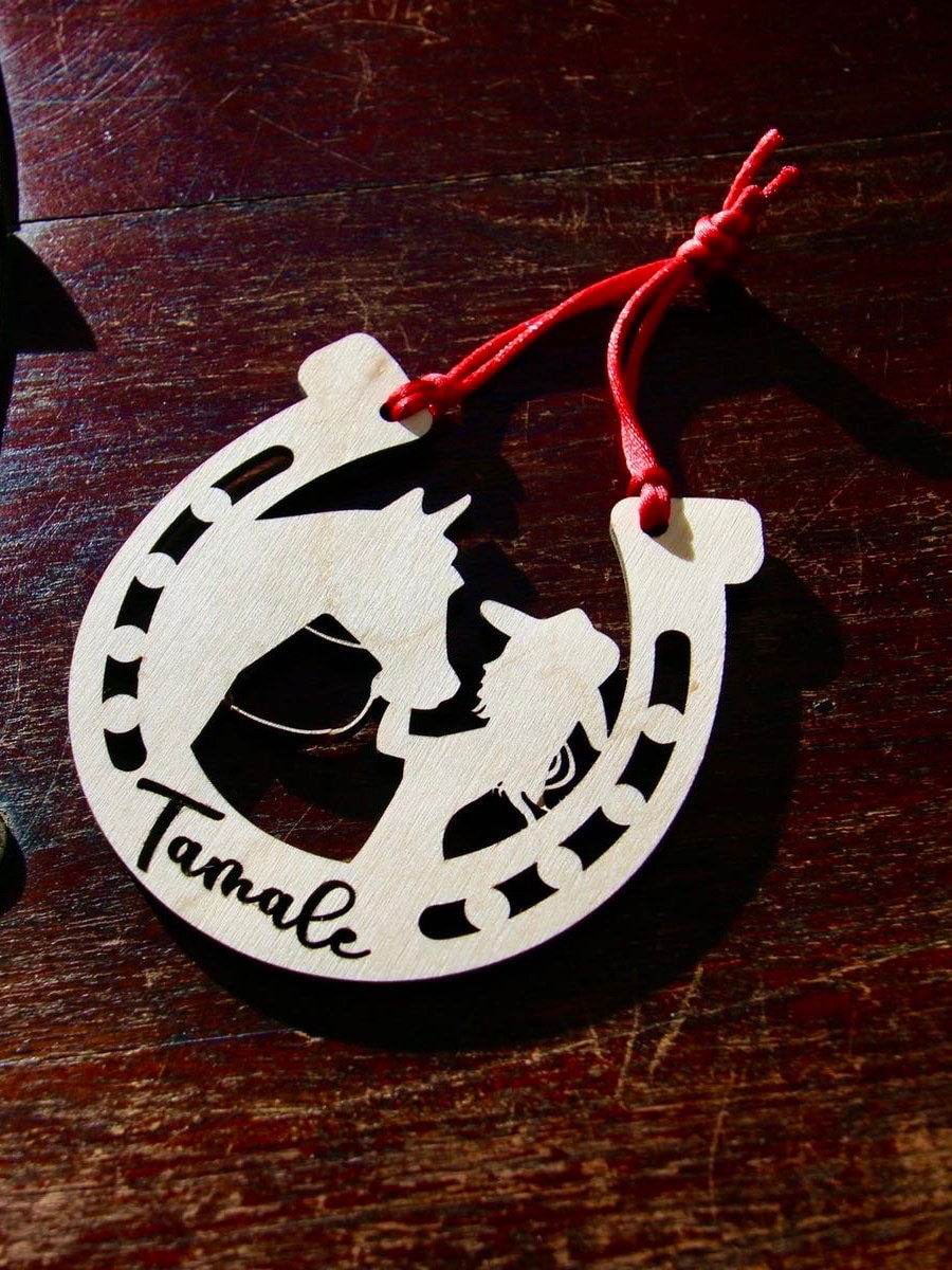 Beautiful personalized girl with her horse ornament can be customized with your name, horse’s or text of your choosing. This keepsake ornament is a heartfelt memorial for the celebration of life and experiences.