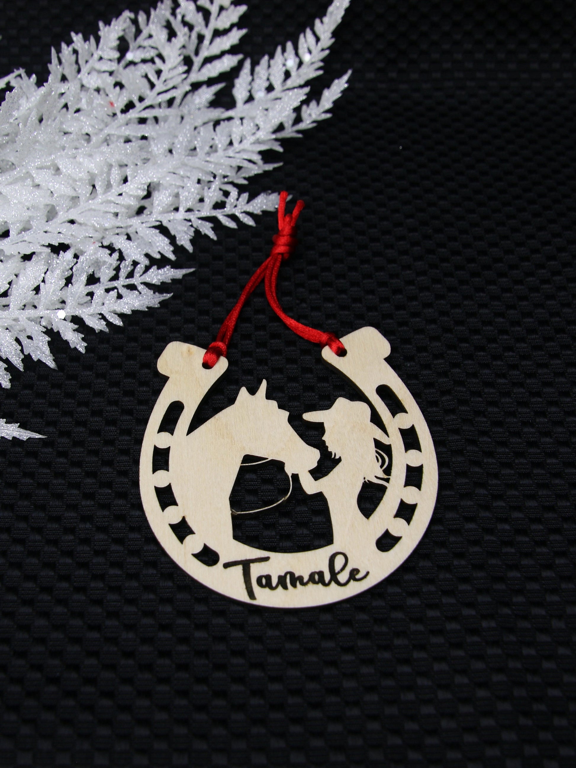 Beautiful personalized girl with her horse ornament can be customized with your name, horse’s or text of your choosing. This keepsake ornament is a heartfelt memorial for the celebration of life and experiences.