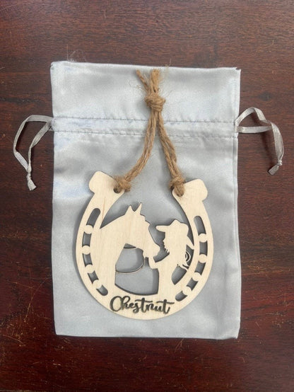Personalized Girl with Her Horse Ornament, Custom Equestrian Gift, Gift for Birthday, Valentines Day, Mothers Day, Christmas, Memorial