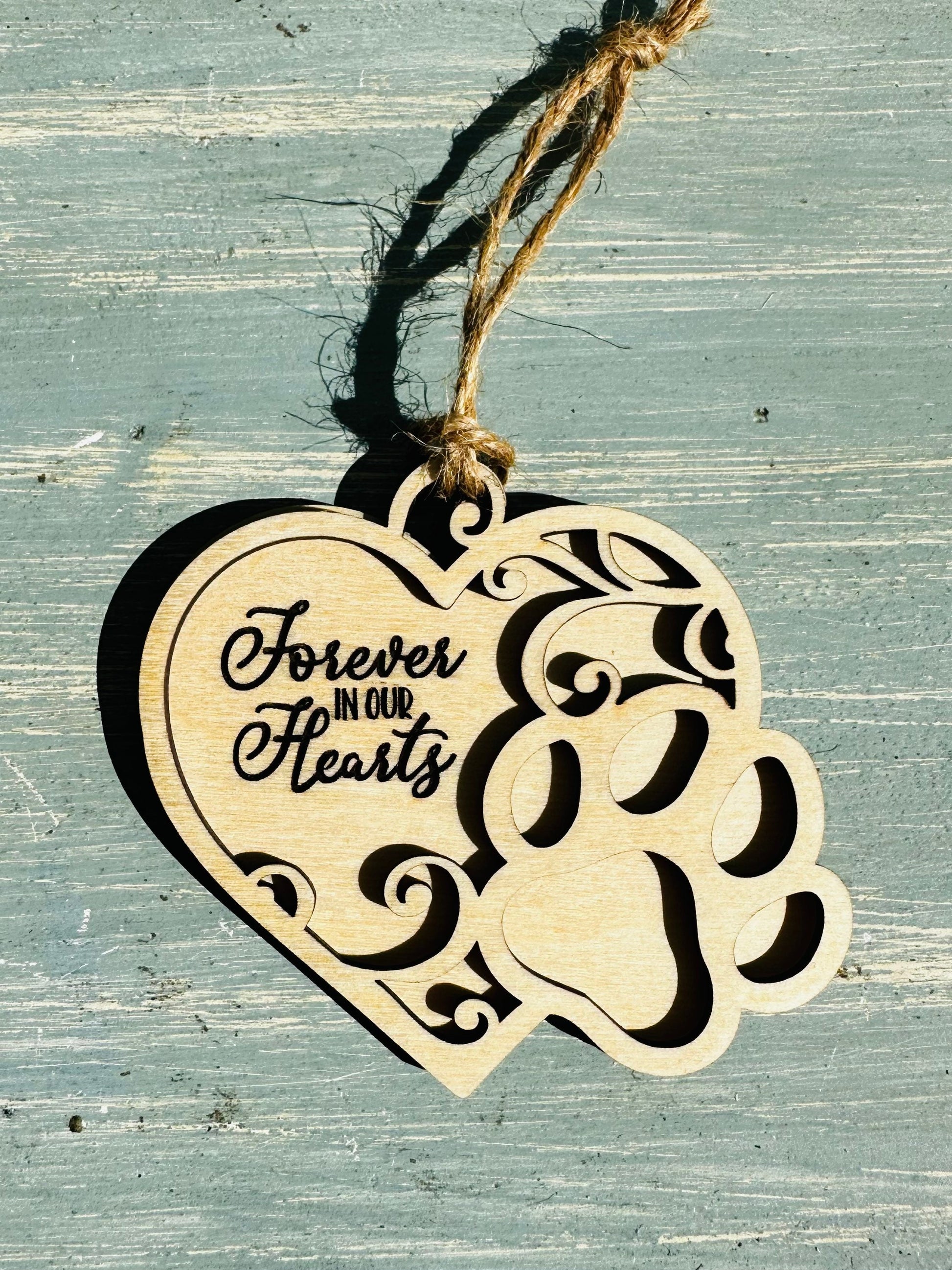 Heart Paw Print Ornament for Dog or Cat, Custom Pet Memorial Ornament, Paw Prints in Heaven Christmas Ornament, Valentines Gift
