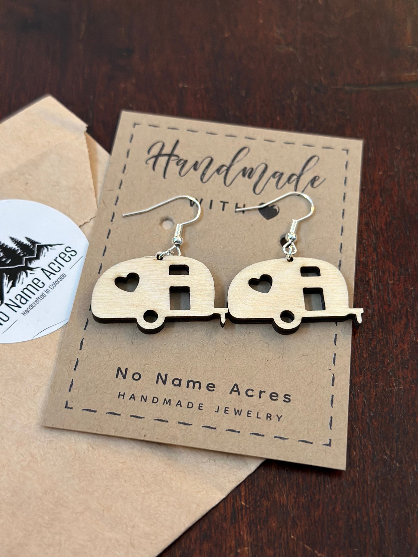 Travel Trailer Heart, Dog or Cat Paw Print, Bone Camping Teardrop Earrings, Love RV Glamping Gift for Her, Happy Camper Gift, Summer Jewelry