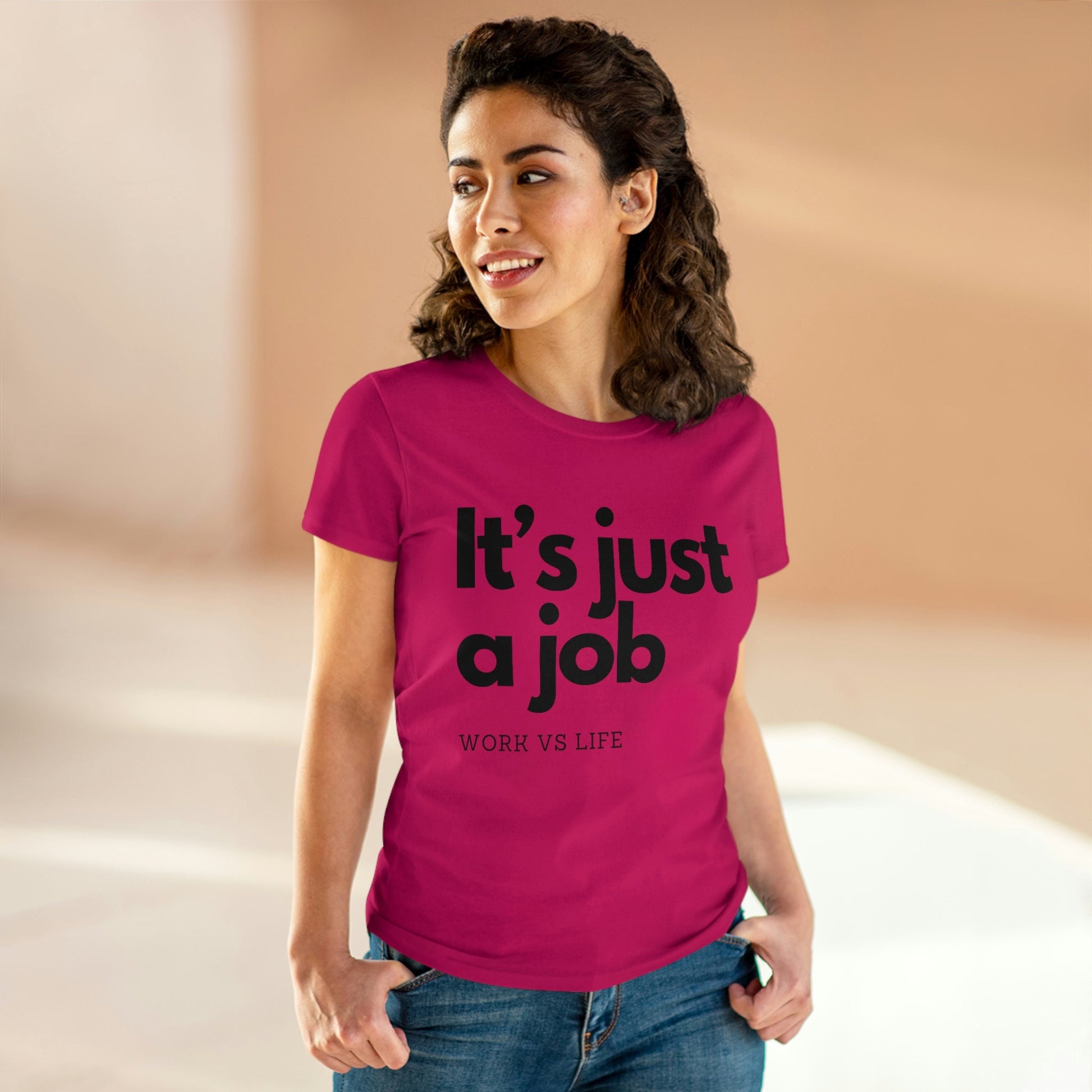 It's Just a Job, Work and Life Tee Shirt, Motivational and Inspirational TShirt, Mental Health, Positive Mindset, Gift for Her or Coworker