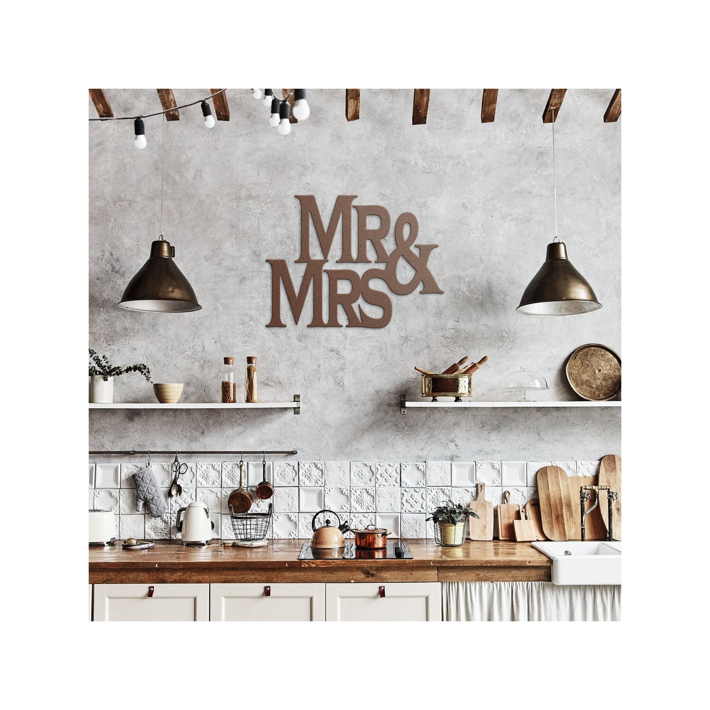 Mr & Mrs Metal Wall Art, Metal Wall Hanging, Housewarming Gift, Wedding Gift, Anniversary Gift, Welcome Home Decor, Unique Outdoor Sign, artwork