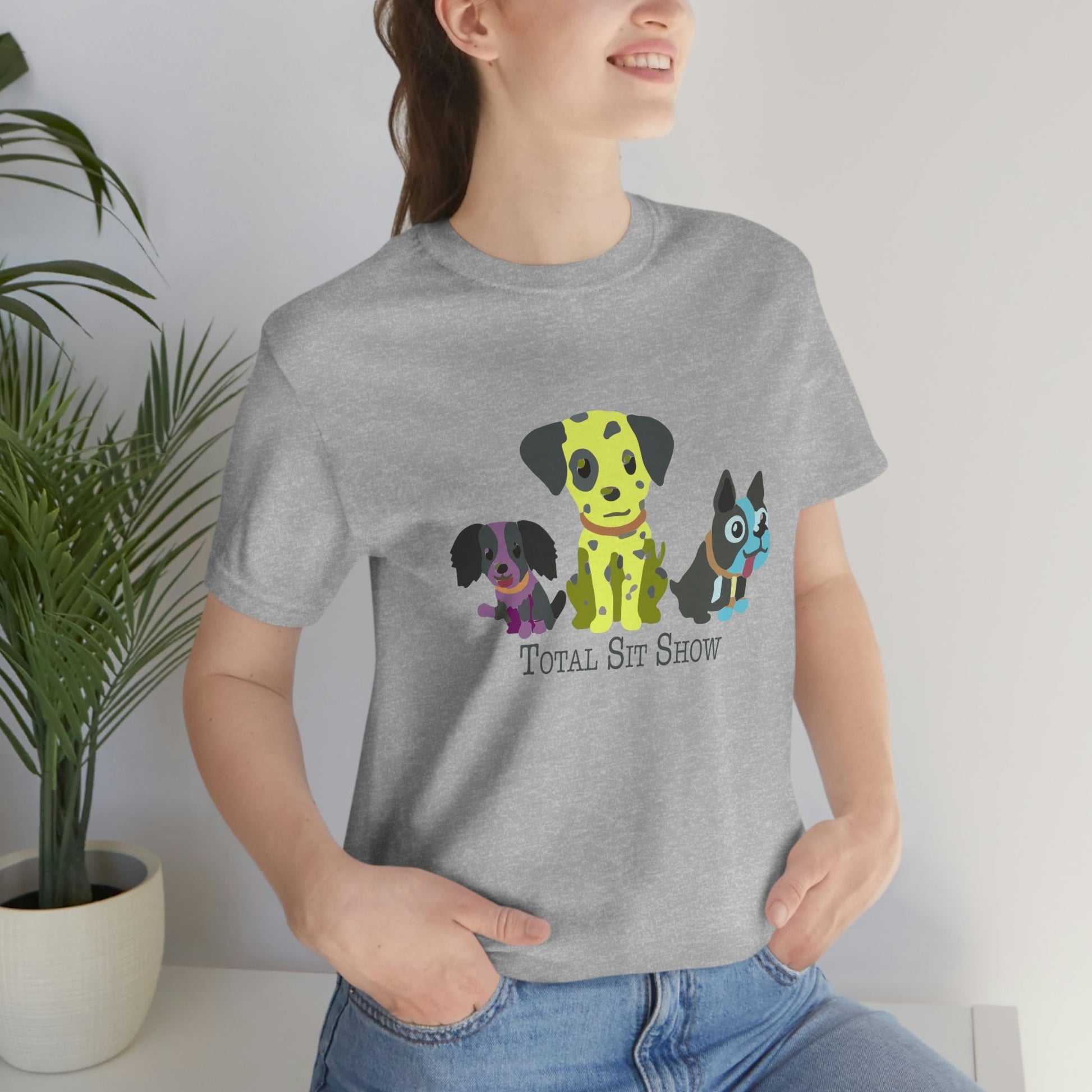 Total Sit Show Dog Tee Shirt, Dog Lover TShirt, Funny Dog T-Shirt, Gift for Pet Lover, Dog Mama, Dog People, Dog Mom, Gift for Women or Men in grey gray