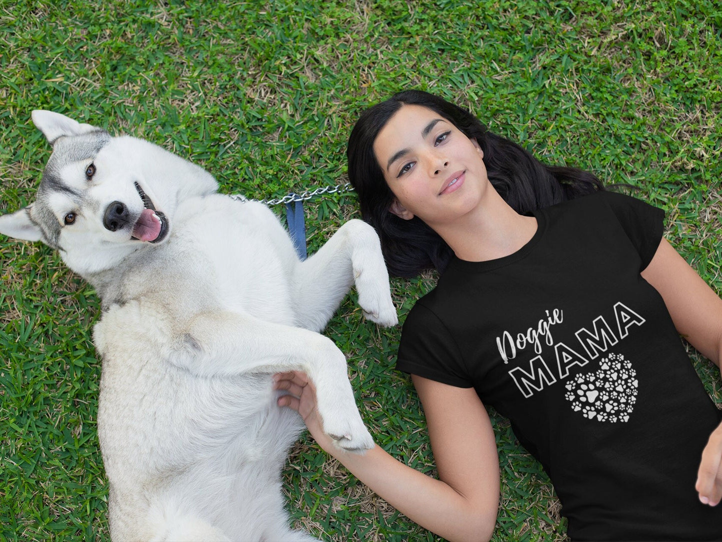 Cozy Doggie Mama Tee Shirt a Perfect Gift for Dog Moms! Dog Mom Crewneck TShirt, Paw Print Gift for Dog Mom
