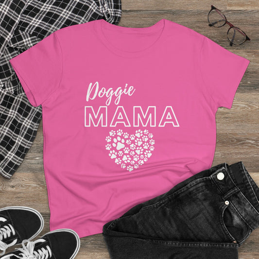 Cozy Doggie Mama Tee Shirt a Perfect Gift for Dog Moms! Dog Mom Crewneck TShirt, Paw Print Gift for Dog Mom
