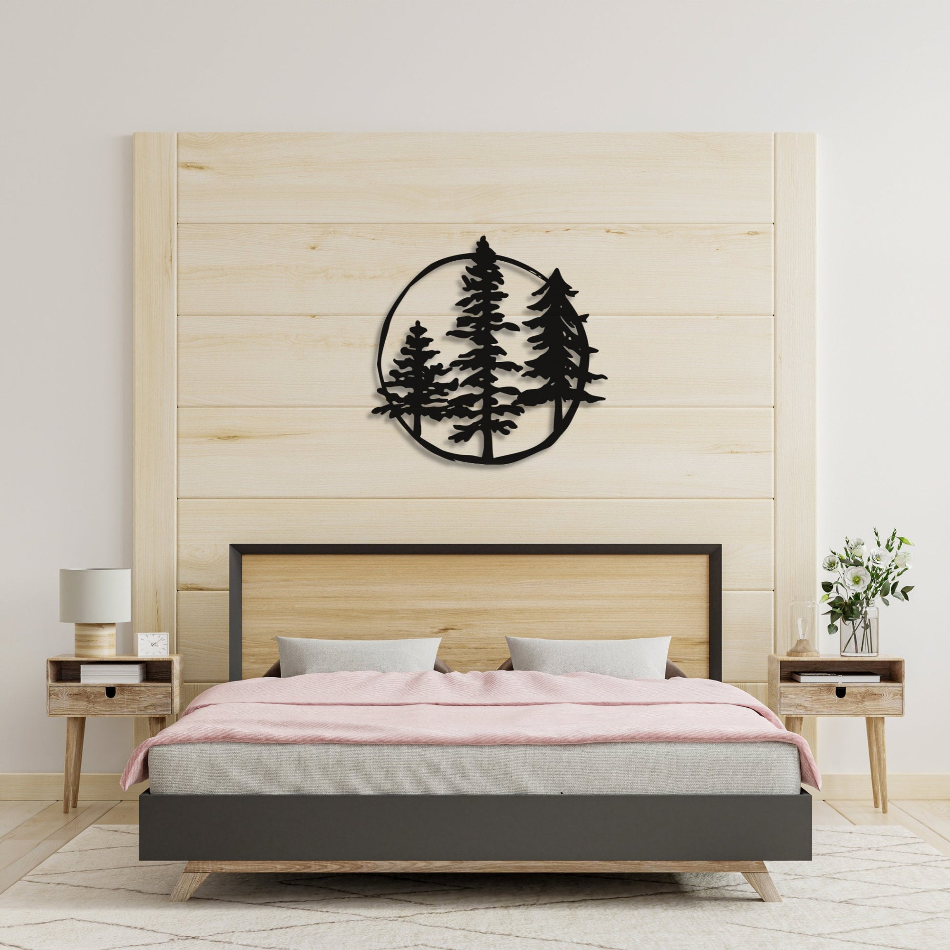Pine Tree Metal Wall Art for Home or Cabin, Hanging Forest Wall Art to Bring Nature to Your Indoor or Outdoor Living Space