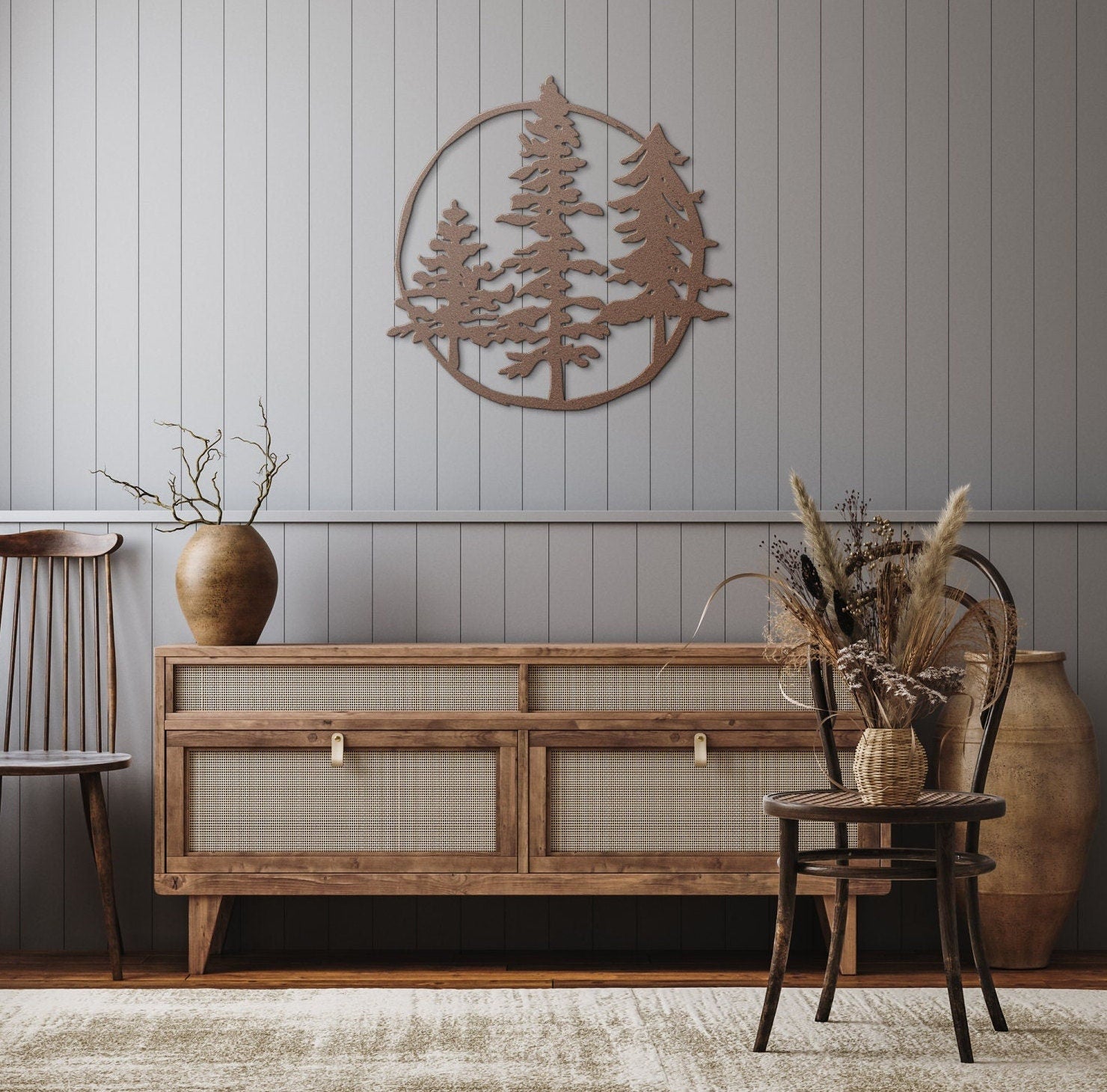 Pine Tree Metal Wall Art for Home or Cabin, Hanging Forest Wall Art to Bring Nature to Your Indoor or Outdoor Living Space