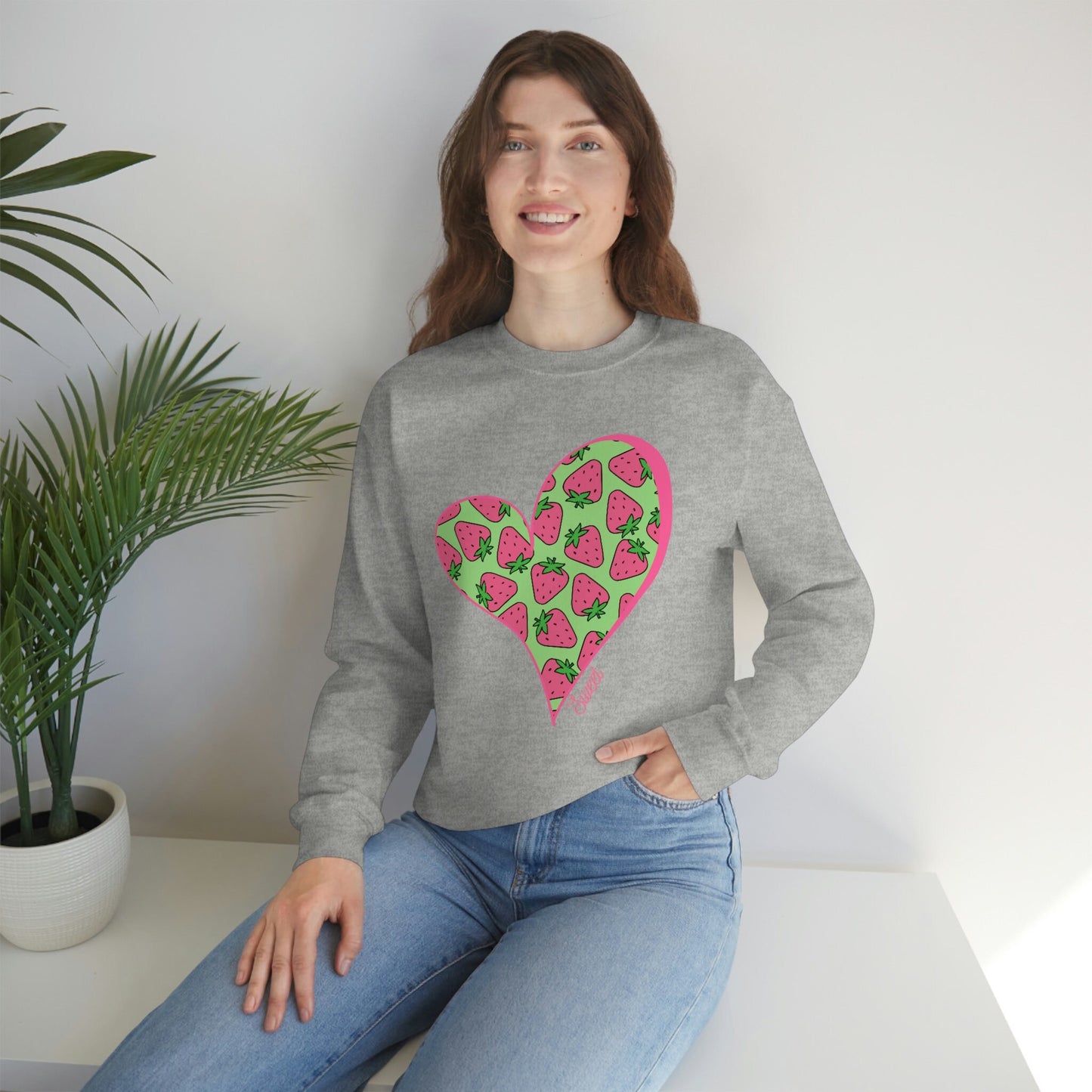 Vibrant Strawberry Sweatshirt for Women, Colorful Strawberries on Crew Neck Tee Sweater, Summer Garden Pullover a Unique gift for Her