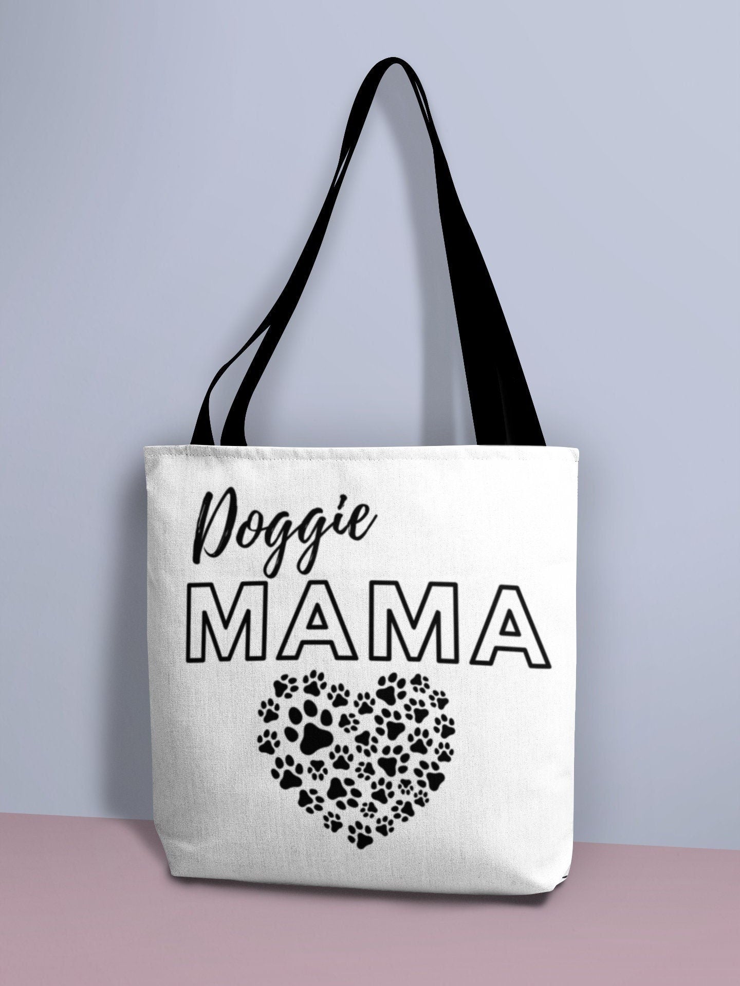 White Doggie Mama Tote Bag