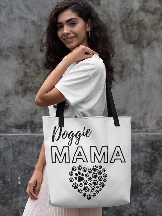 White Doggie Mama Tote Bag