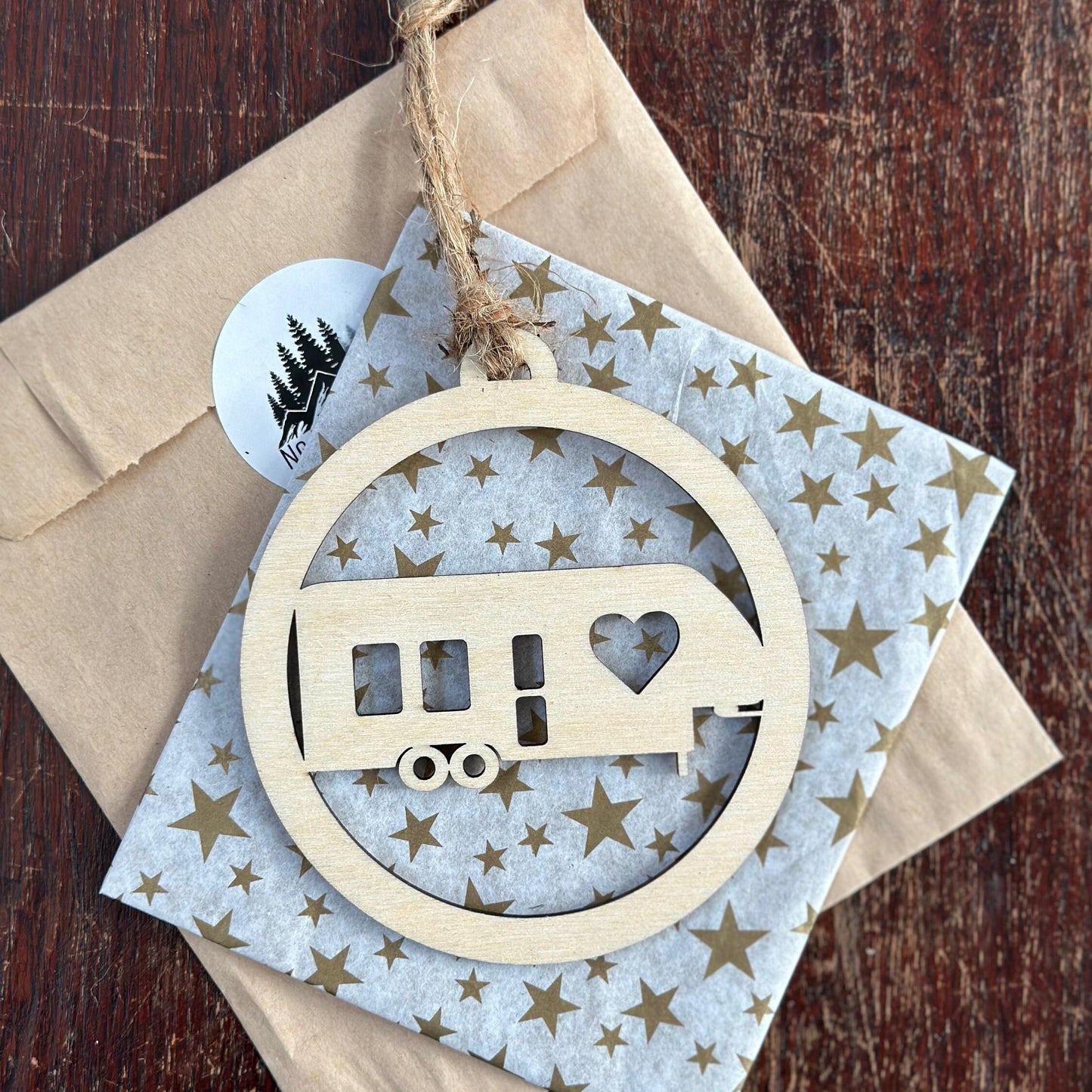 Birchwood 5th Wheel Camper Ornament, Handmade RV Christmas Gift