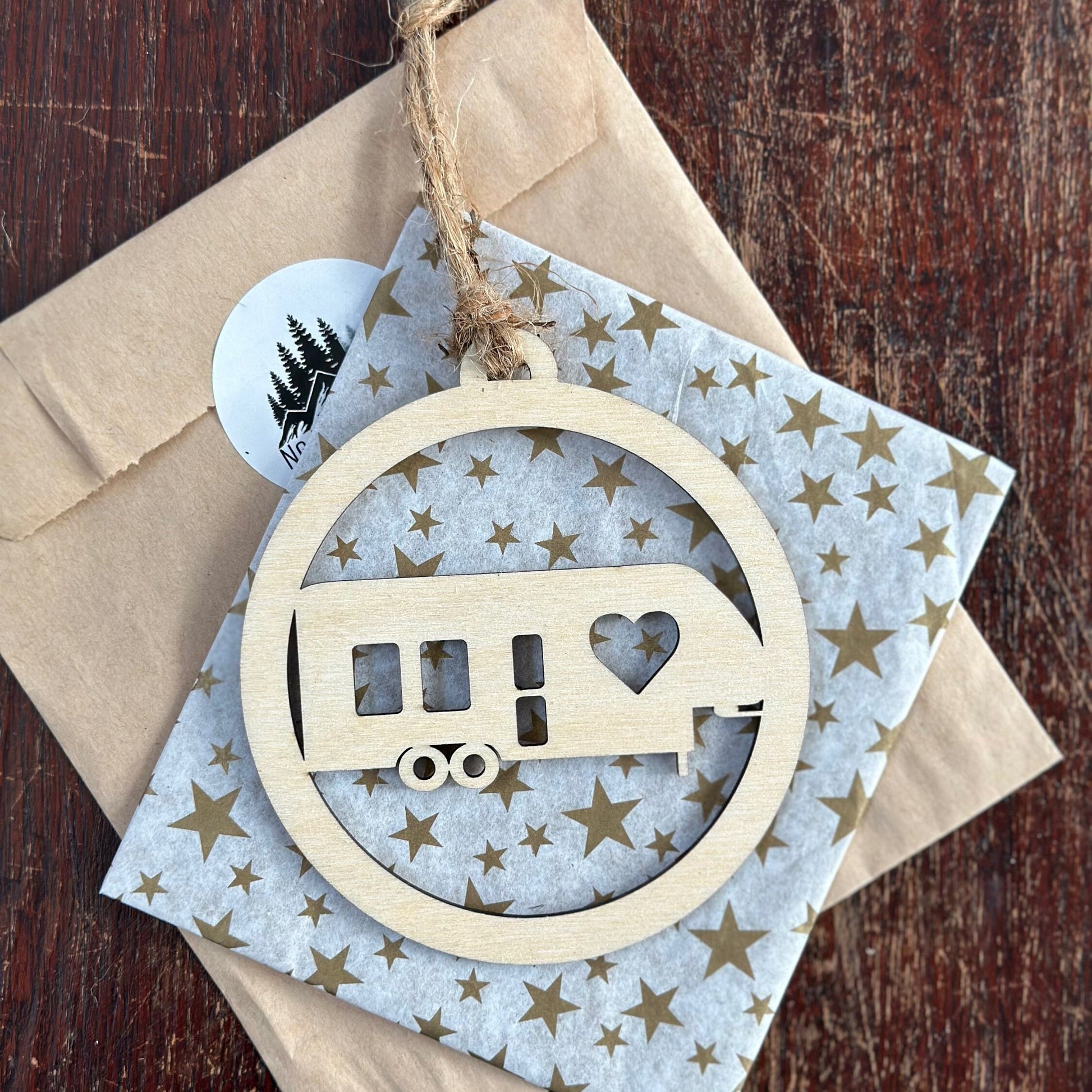Birchwood 5th Wheel Camper Ornament, Handmade RV Christmas Gift