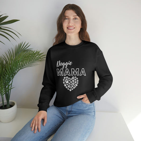 Cozy Doggie Mama Sweatshirt a Perfect Gift for Dog Moms! Dog Mom Crewneck Sweater, Paw Print Gift for Dog Mom