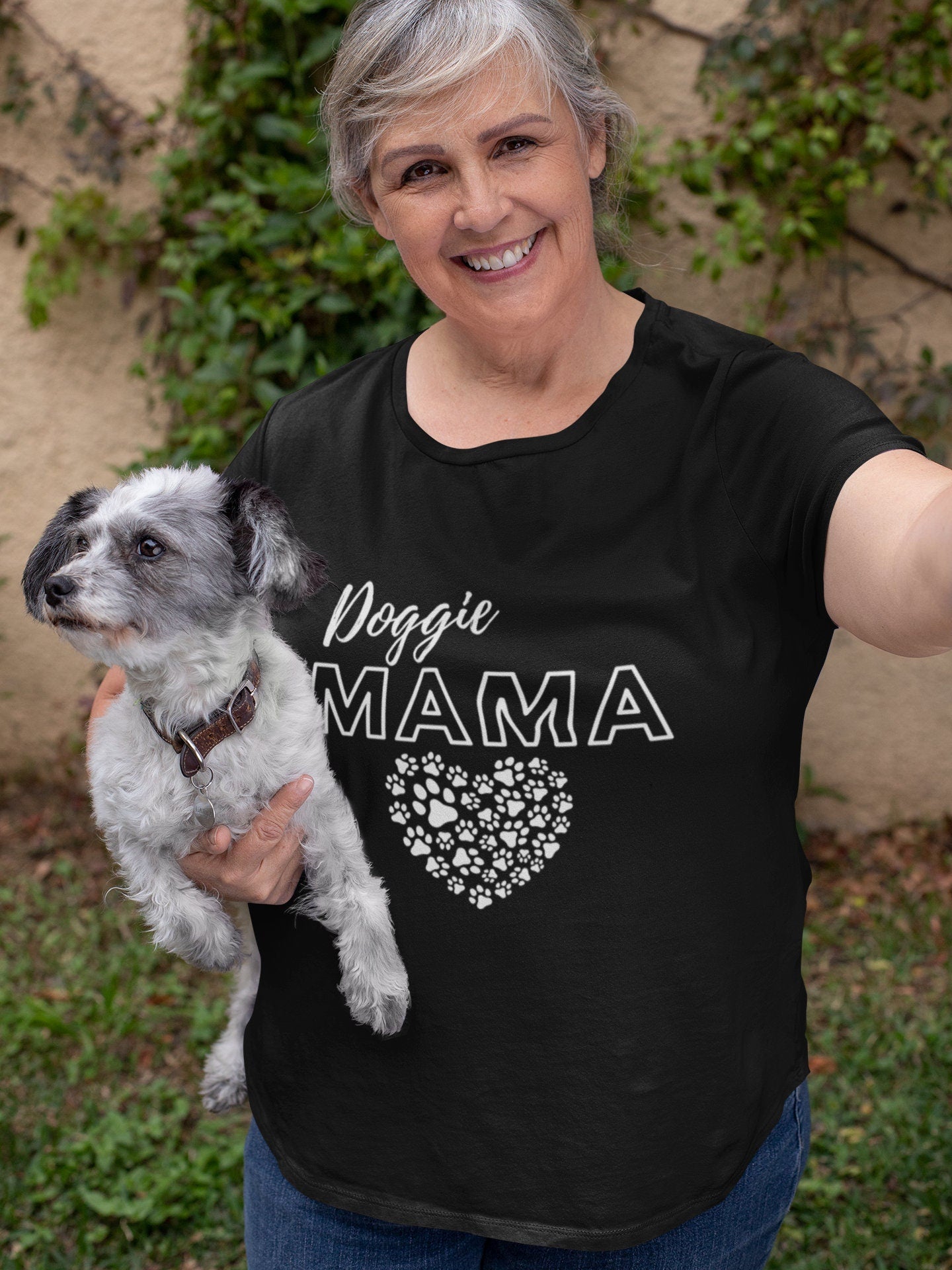 Cozy Doggie Mama Tee Shirt a Perfect Gift for Dog Moms! Dog Mom Crewneck TShirt, Paw Print Gift for Dog Mom
