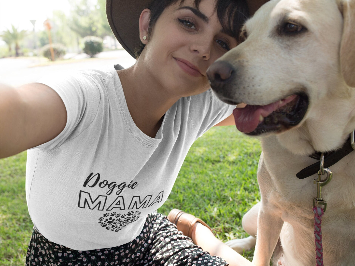 Cozy Doggie Mama Tee Shirt a Perfect Gift for Dog Moms! Dog Mom Crewneck TShirt, Paw Print Gift for Dog Mom