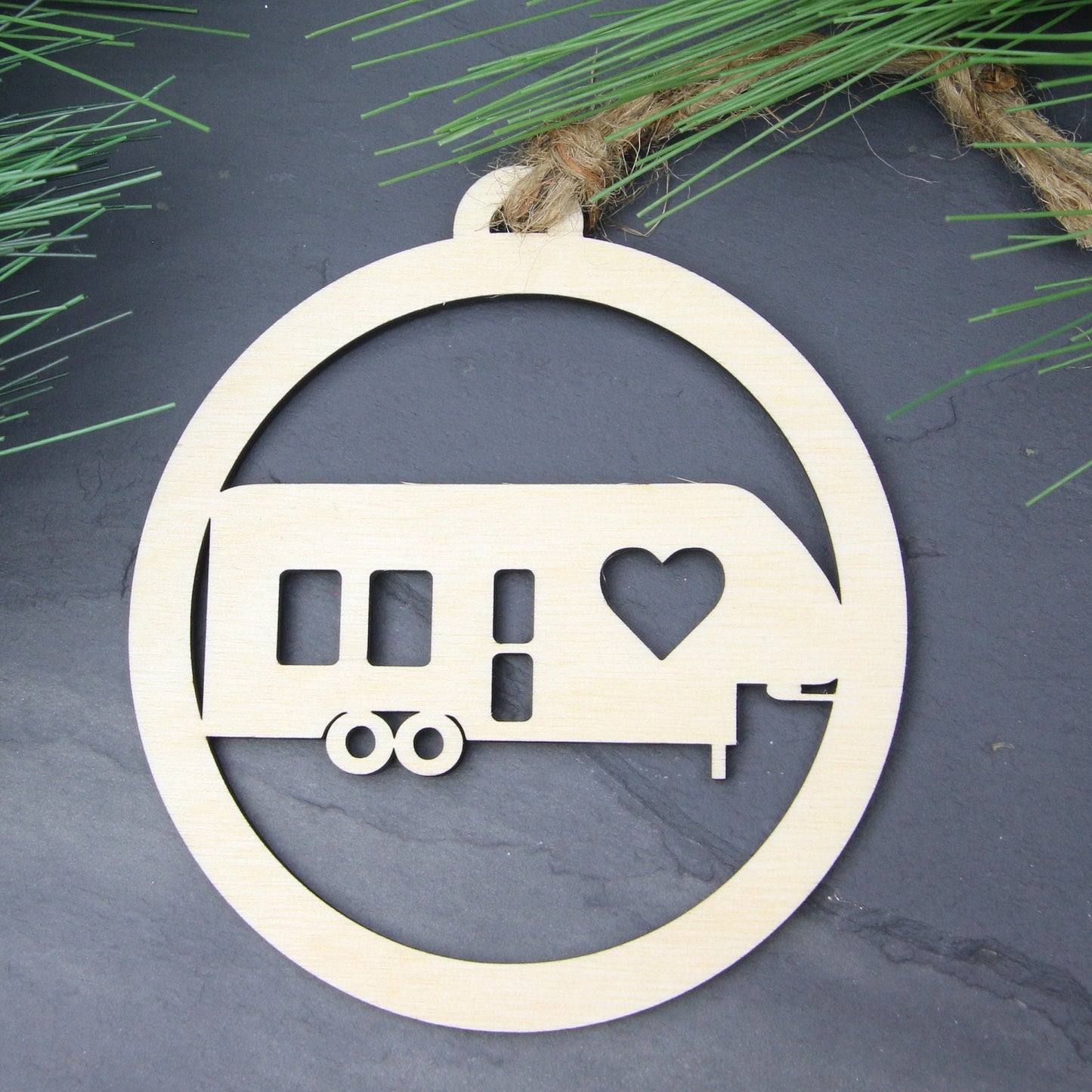 Birchwood 5th Wheel Camper Ornament, Handmade RV Christmas Gift