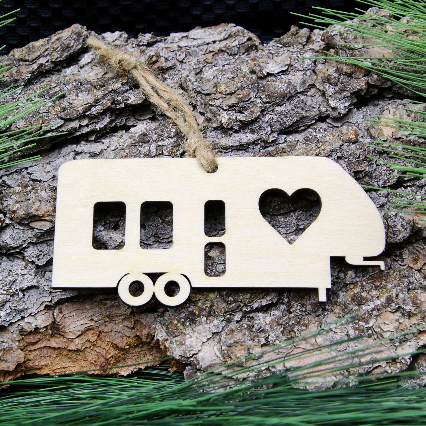 Birchwood Fifth Wheel Camper Ornament, Handmade RV Christmas Decor
