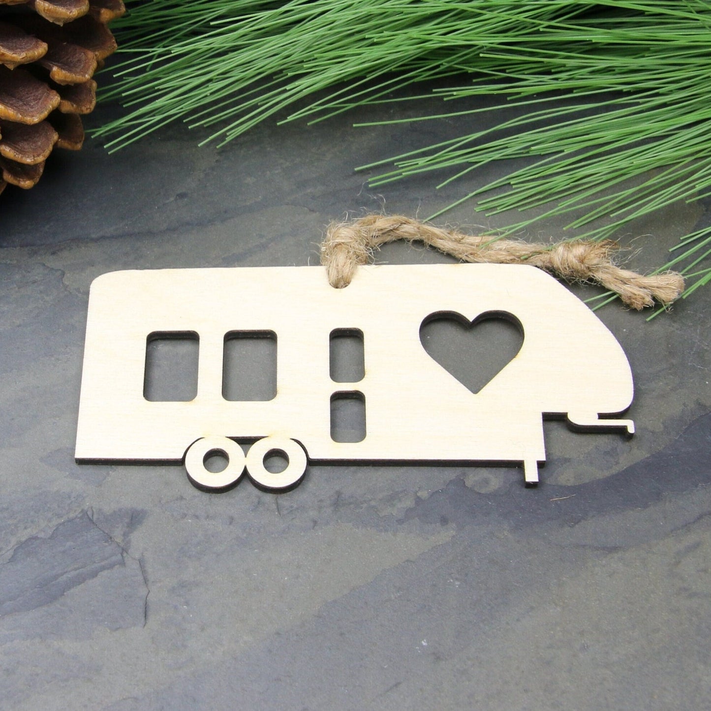 Birchwood Fifth Wheel Camper Ornament, Handmade RV Christmas Decor