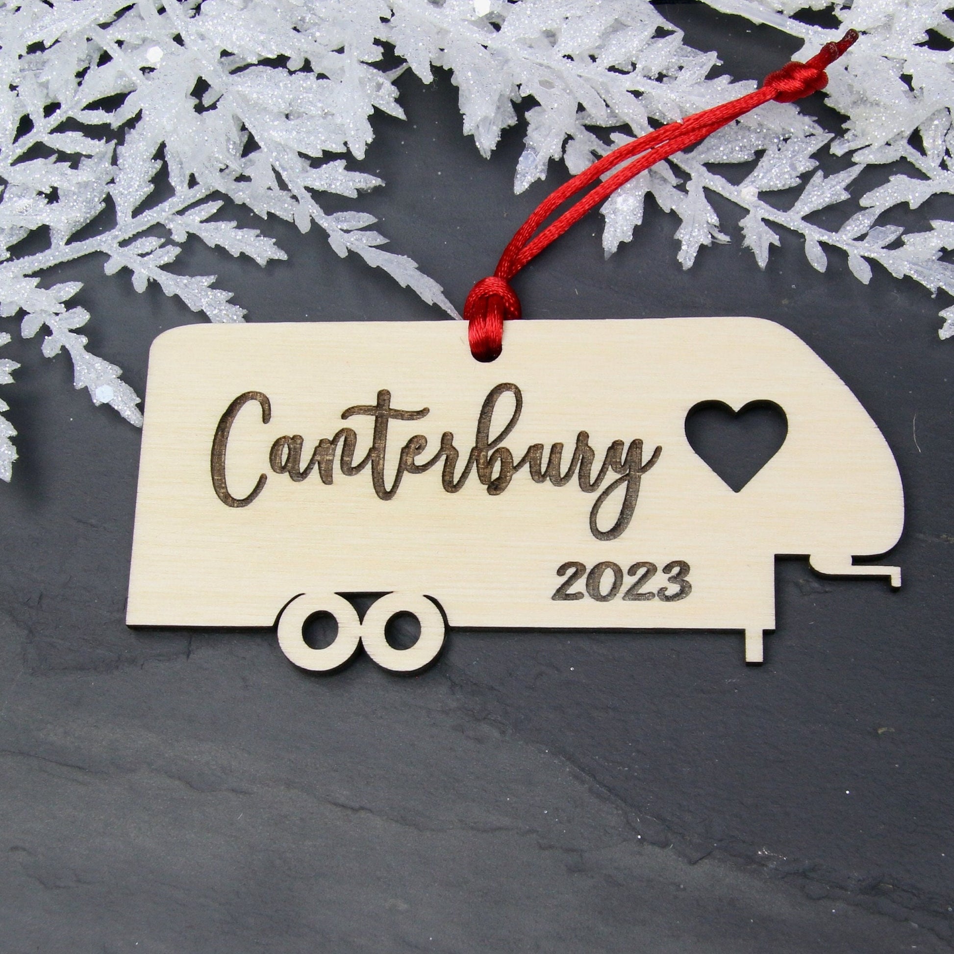 Personalized 5th Wheel Camper Ornament, Custom Camping Ornament, RV Fifth Wheel Camper Christmas Ornament, Unique Outdoor Enthusiast Gift