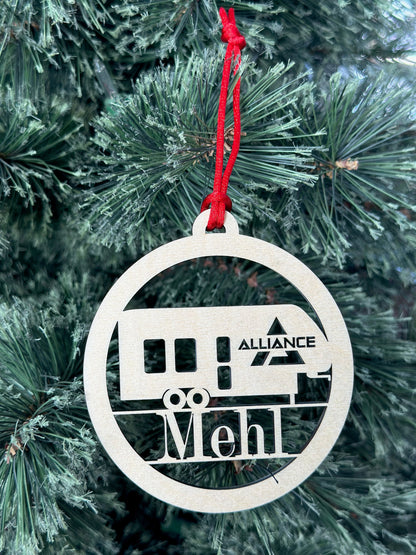 Personalized Alliance 5th Wheel Camper Ornament, Custom Camping Ornament,Round RV Fifth Wheel Camper Christmas Ornament, Unique Outdoor Gift