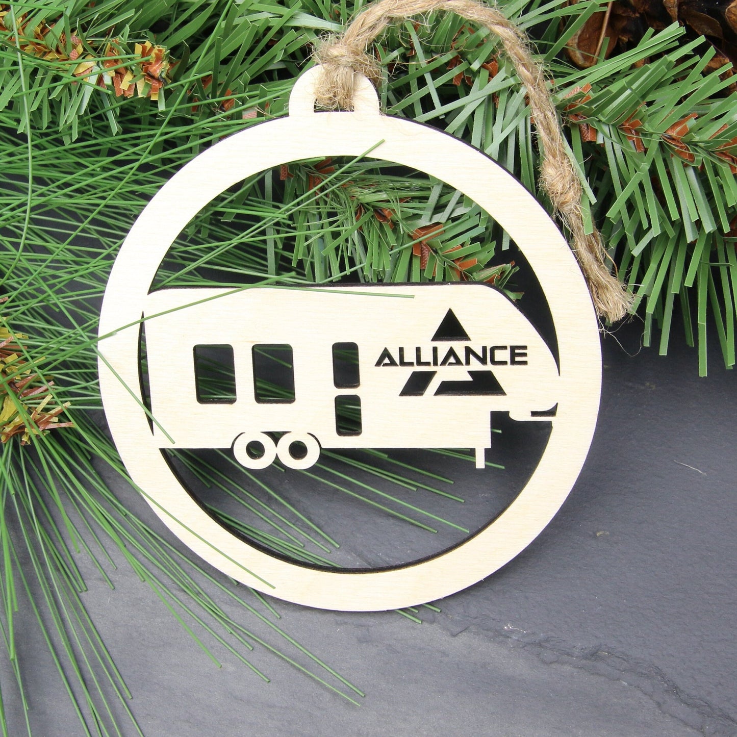 Alliance Fifth Wheel Ornament, Birchwood RV Camper Christmas Ornament