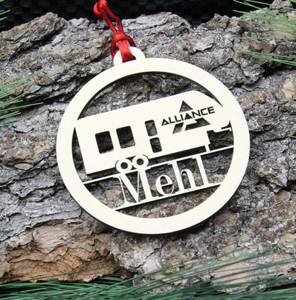 Personalized Alliance 5th Wheel Camper Ornament, Custom Camping Ornament,Round RV Fifth Wheel Camper Christmas Ornament, Unique Outdoor Gift