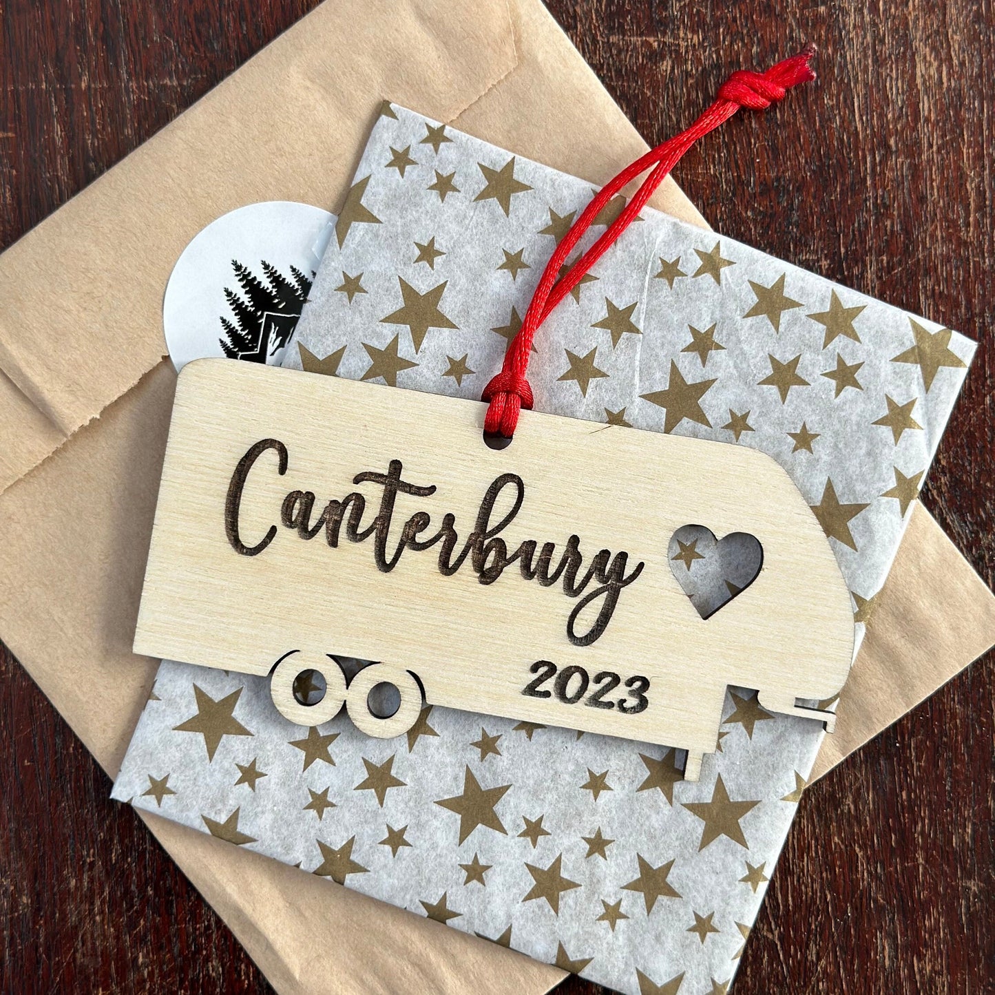 Personalized 5th Wheel Camper Ornament, Custom Camping Ornament, RV Fifth Wheel Camper Christmas Ornament, Unique Outdoor Enthusiast Gift