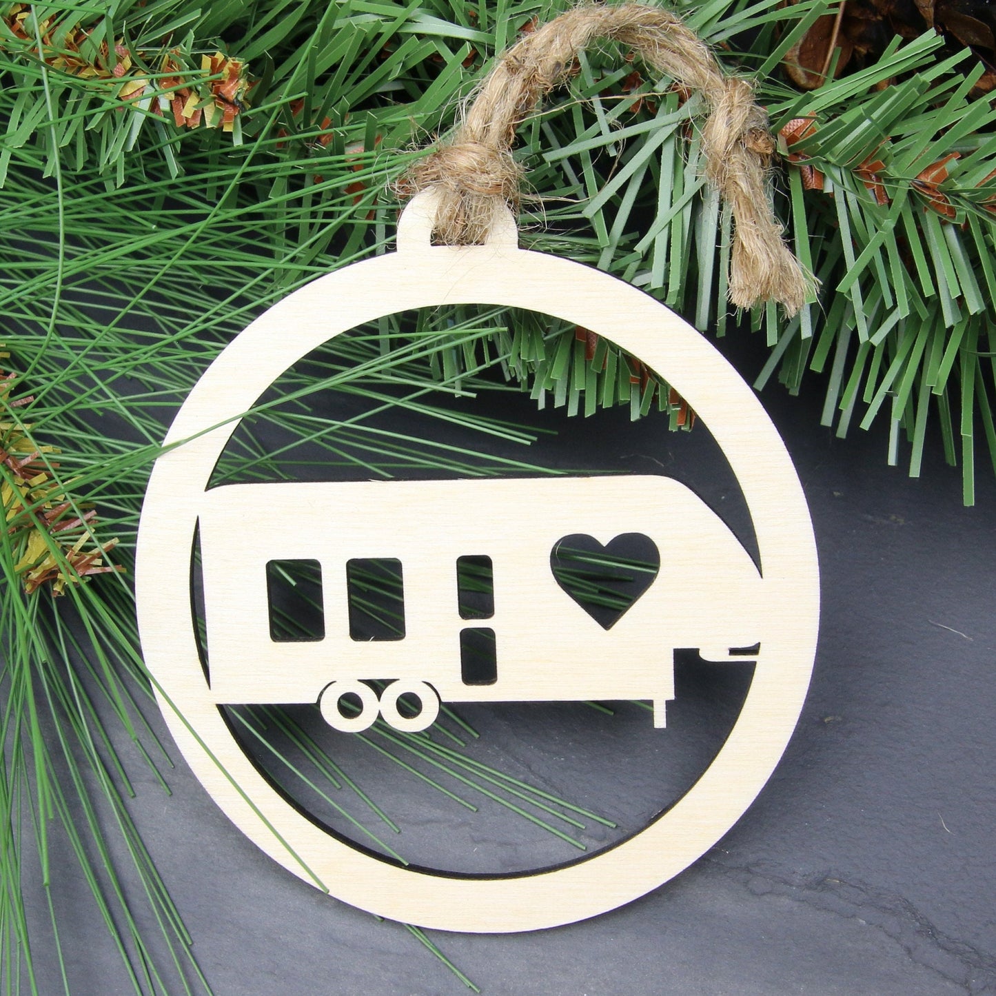 Birchwood 5th Wheel Camper Ornament, Handmade RV Christmas Gift