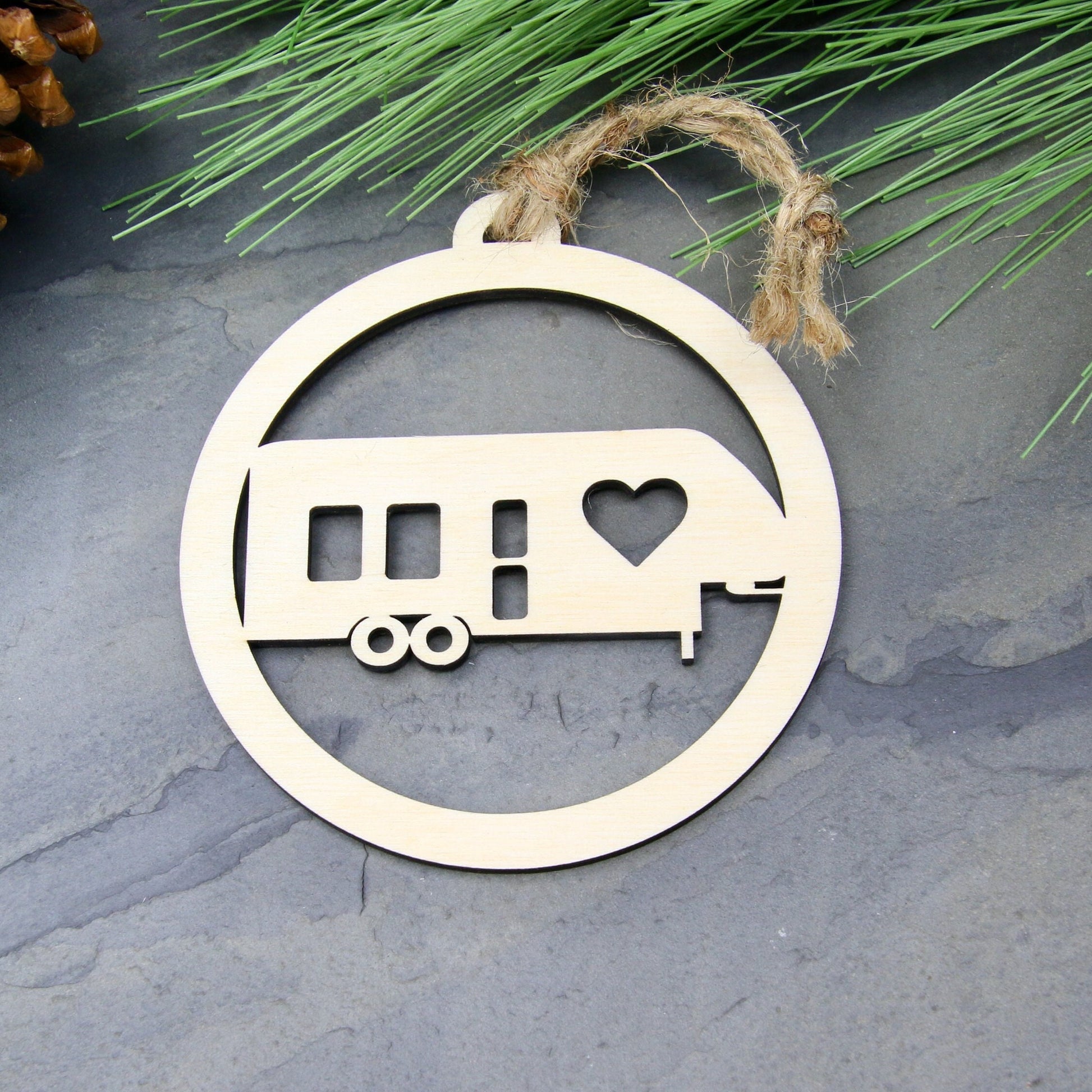 Birchwood 5th Wheel Camper Ornament, Handmade RV Christmas Gift
