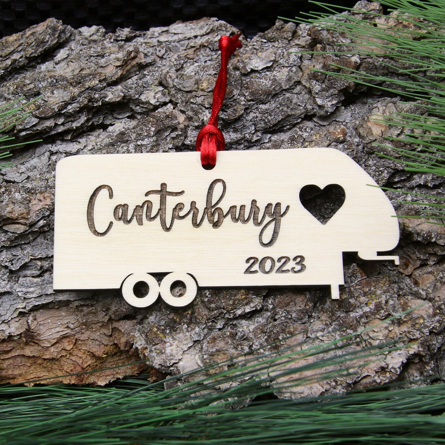 Personalized 5th Wheel Camper Ornament, Custom Camping Ornament, RV Fifth Wheel Camper Christmas Ornament, Unique Outdoor Enthusiast Gift