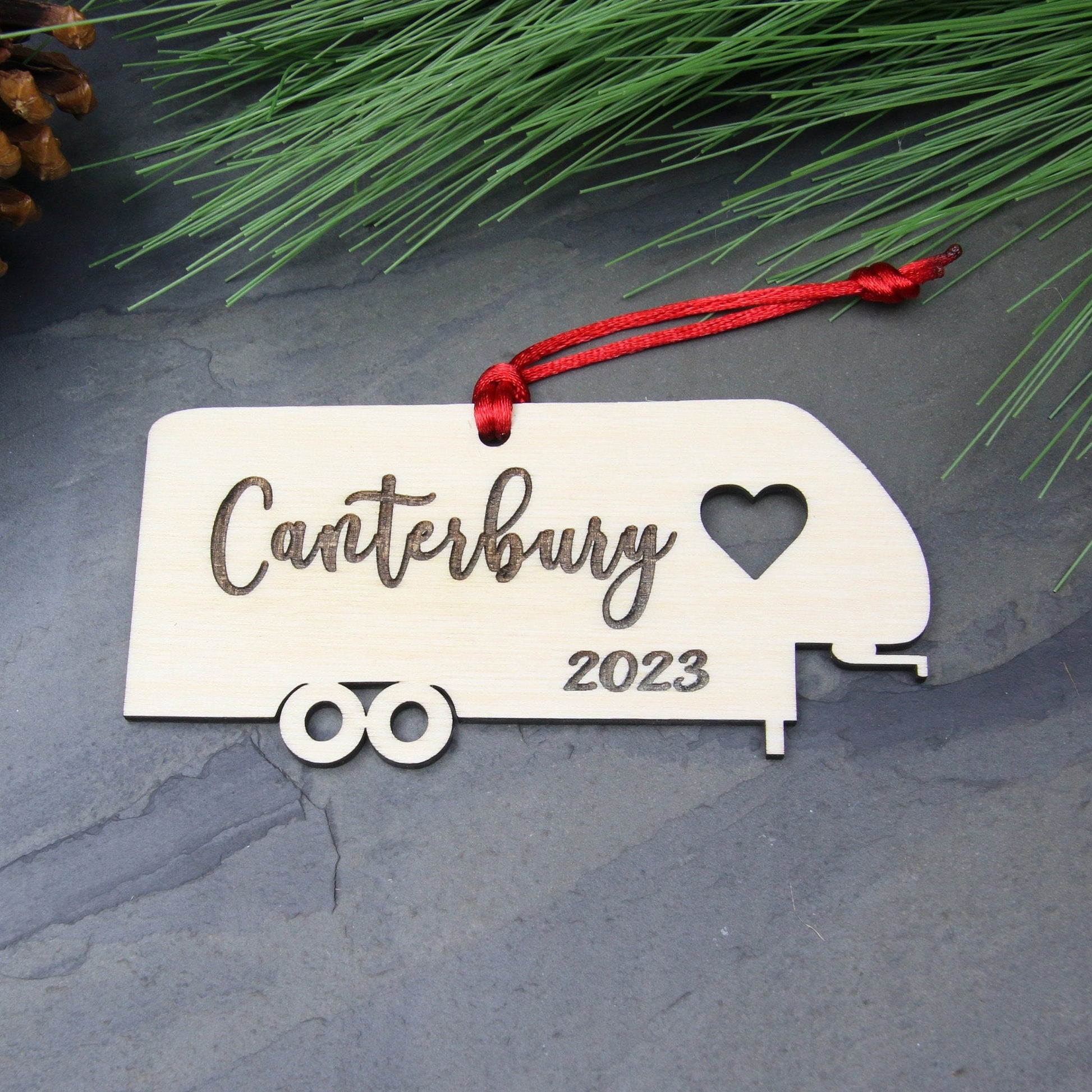 Personalized 5th Wheel Camper Ornament, Custom Camping Ornament, RV Fifth Wheel Camper Christmas Ornament, Unique Outdoor Enthusiast Gift