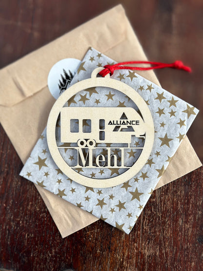 Personalized Alliance 5th Wheel Camper Ornament, Custom Camping Ornament,Round RV Fifth Wheel Camper Christmas Ornament, Unique Outdoor Gift