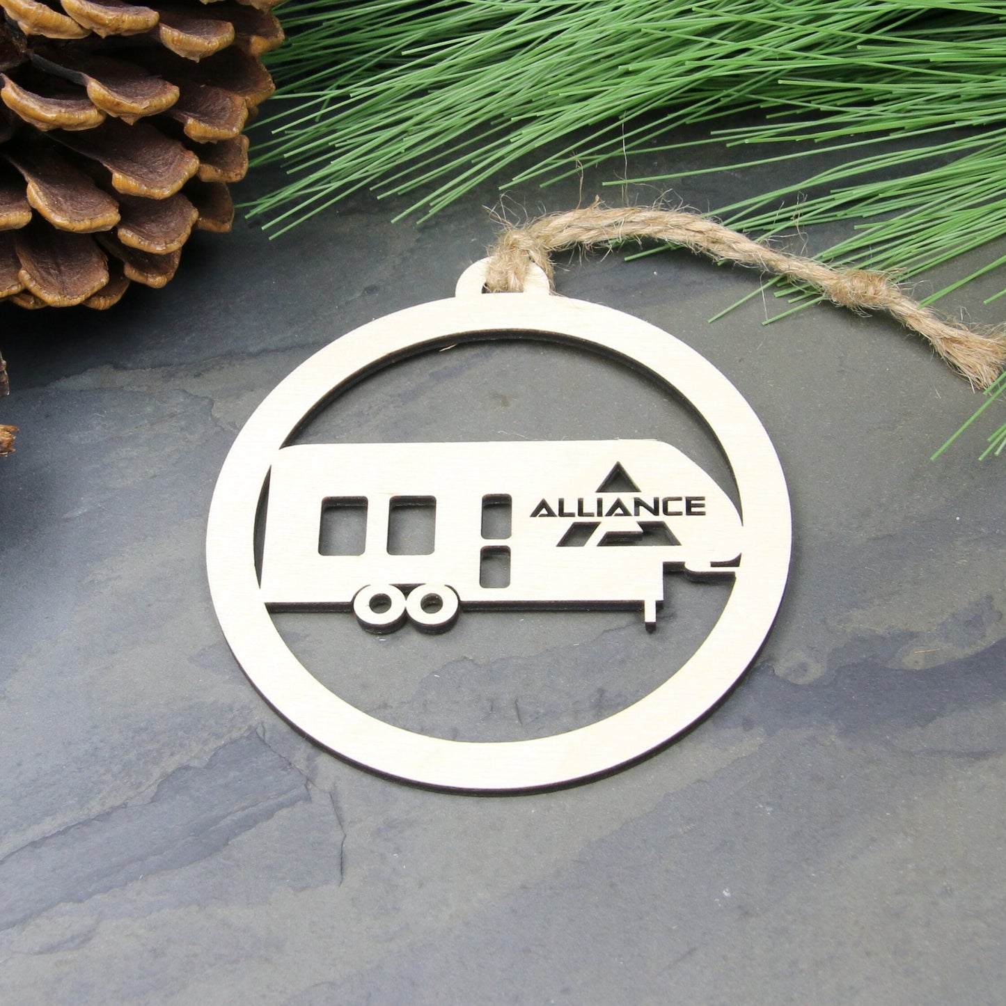 Alliance Fifth Wheel Ornament, Birchwood RV Camper Christmas Ornament