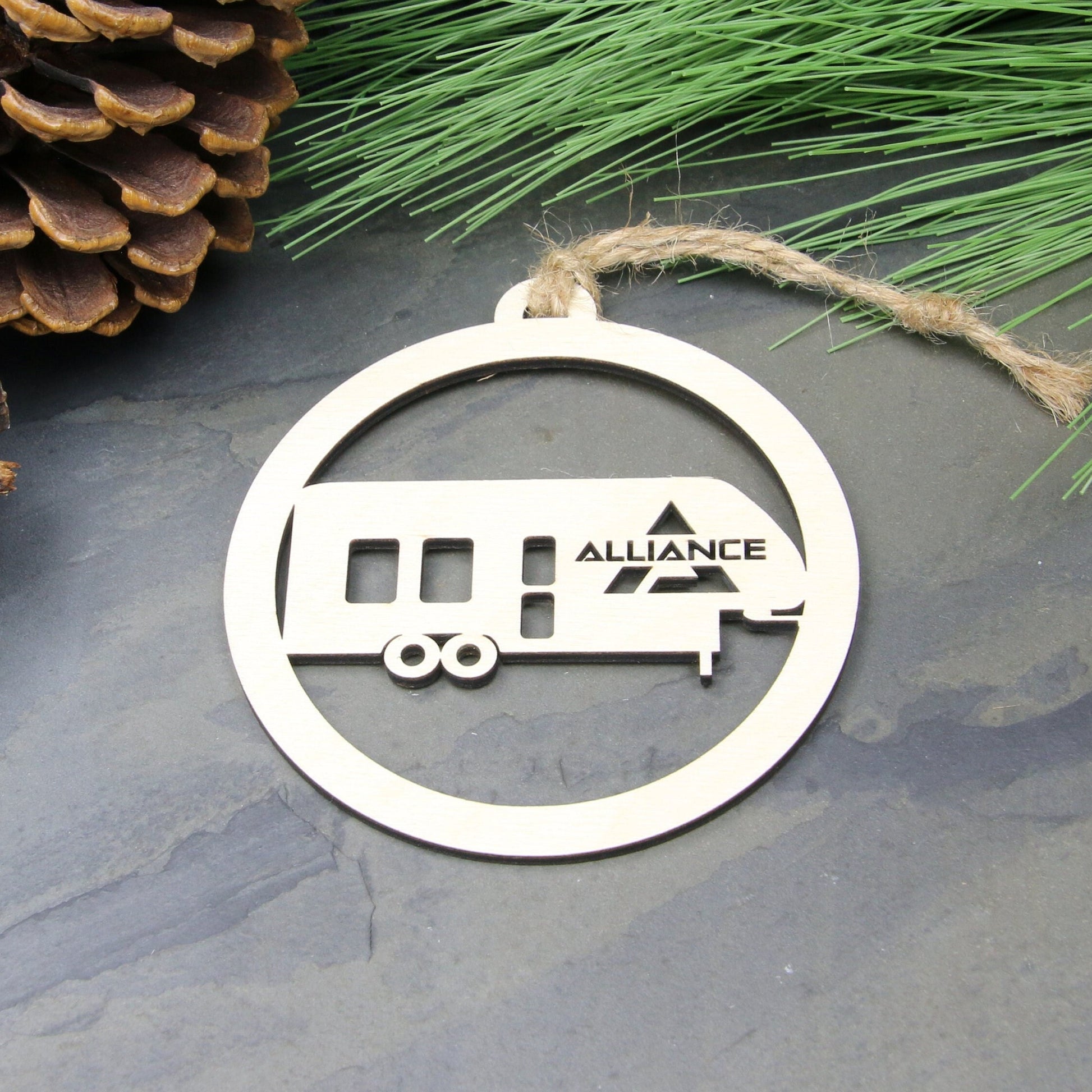 Alliance Fifth Wheel Ornament, Birchwood RV Camper Christmas Ornament