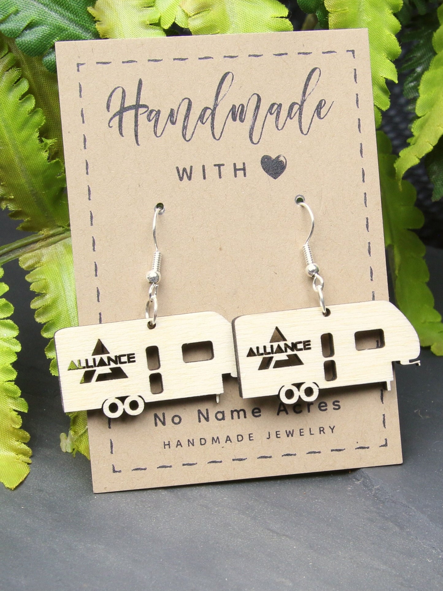 Handmade Birchwood Alliance 5th Wheel Earrings – RV Camping Jewelry