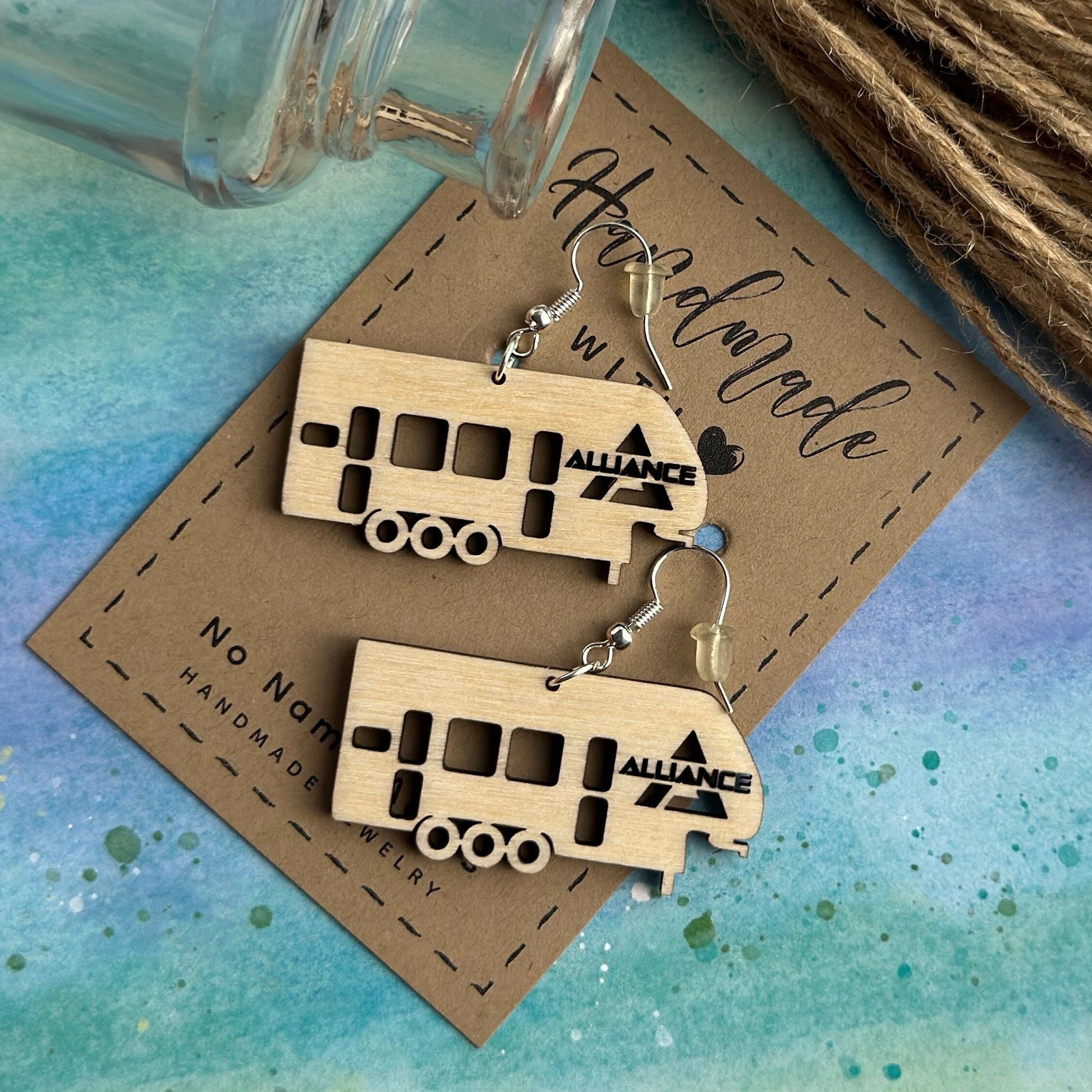 Birchwood Alliance RV Earrings – Three Axle Camper, Happy Glamper Gift