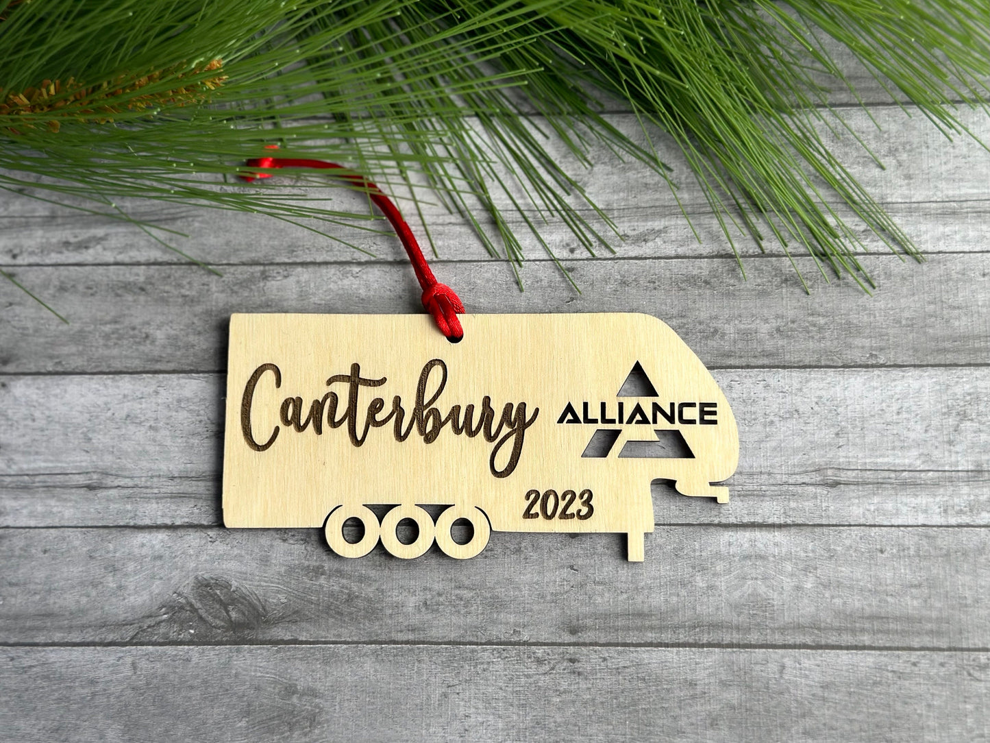 Personalized Alliance RV Camper Ornament, Custom Fifth Wheel Christmas Ornament