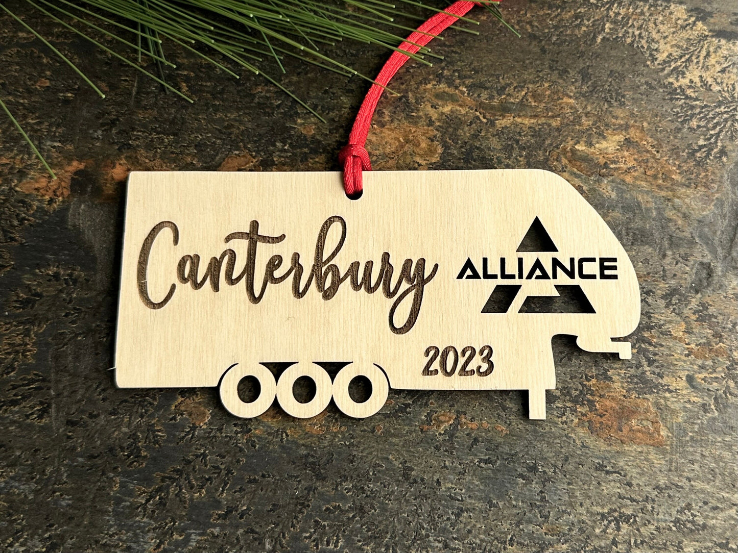 Personalized Alliance RV Camper Ornament, Custom Fifth Wheel Christmas Ornament