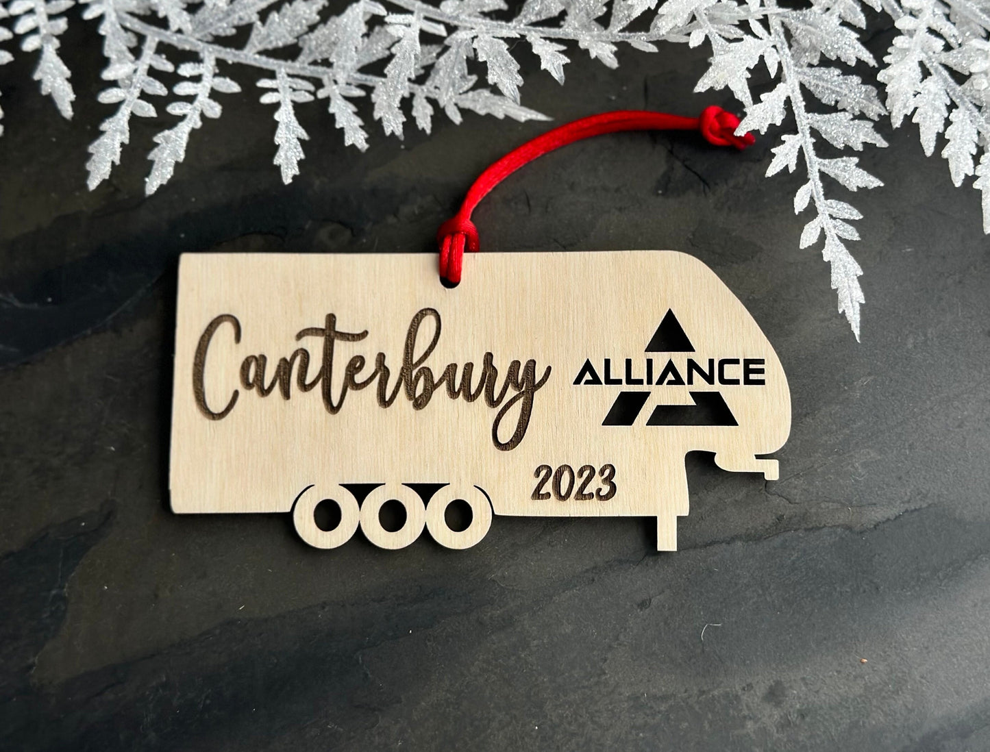 Personalized Alliance RV Camper Ornament, Custom Fifth Wheel Christmas Ornament
