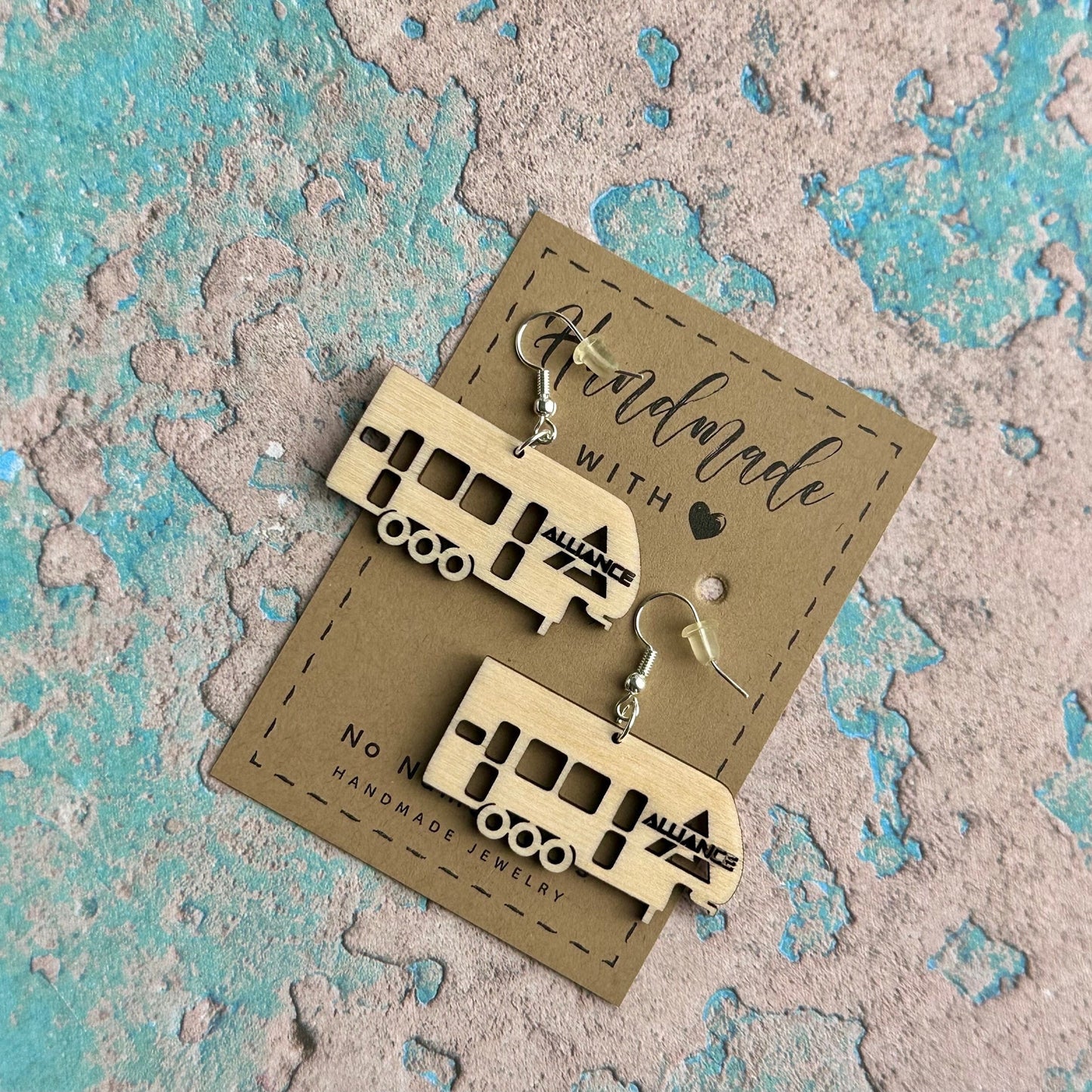 Birchwood Alliance RV Earrings – Three Axle Camper, Happy Glamper Gift