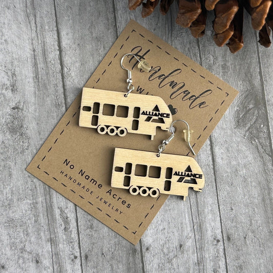 Birchwood Alliance RV Earrings – Three Axle Camper, Happy Glamper Gift