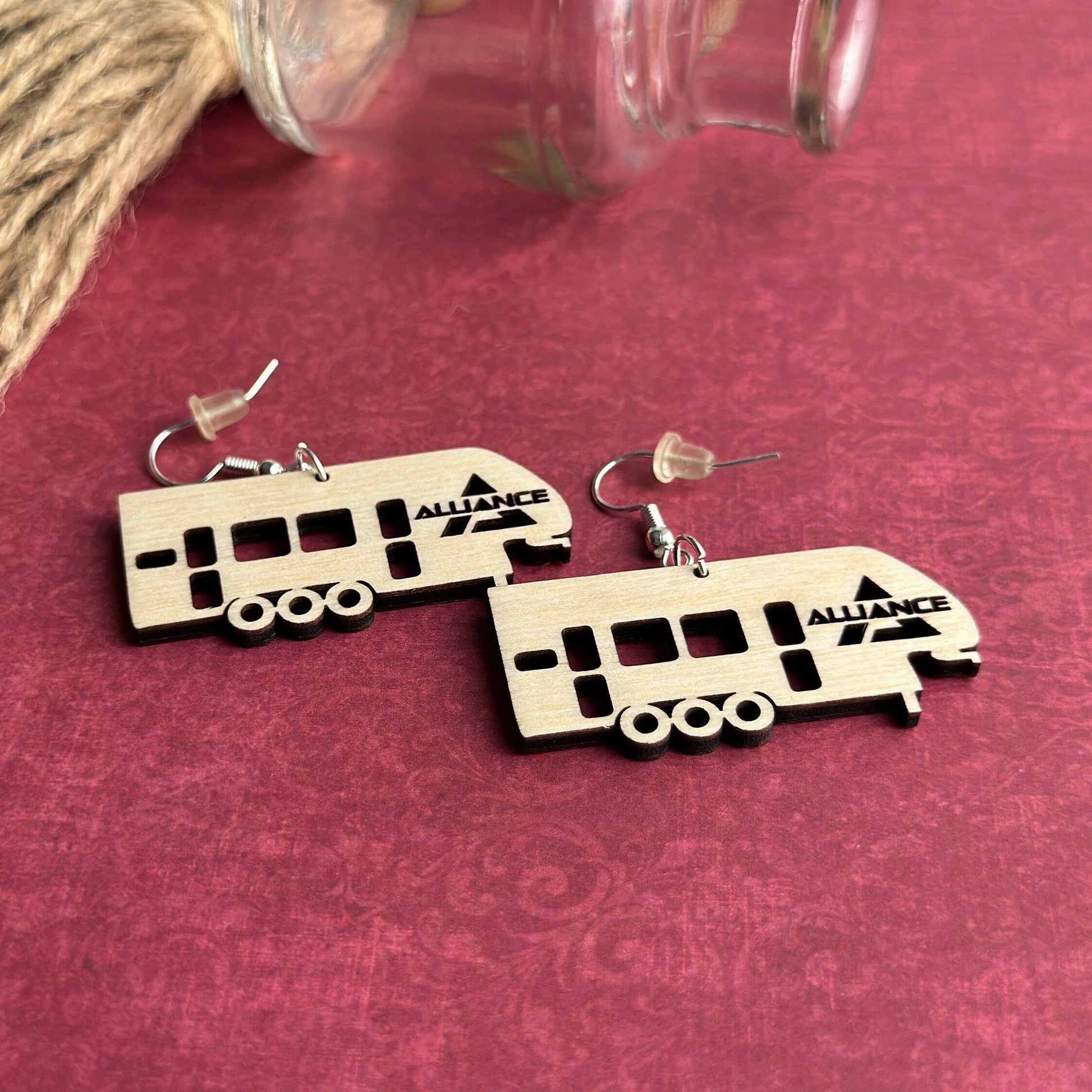 Birchwood Alliance RV Earrings – Three Axle Camper, Happy Glamper Gift