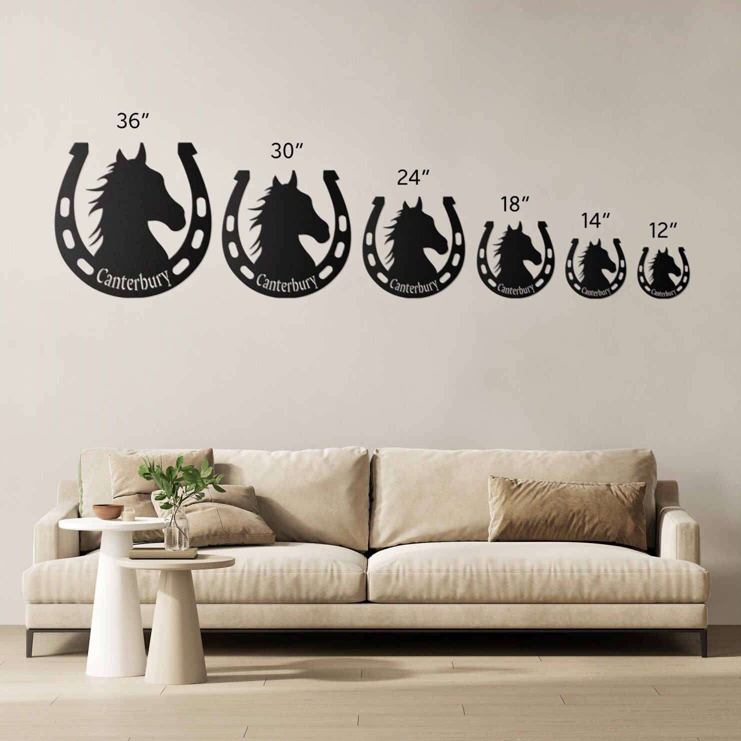 Custom Horse Metal Wall Art – Equestrian Horseshoe Decor