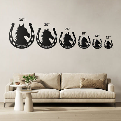 Custom Horse Metal Wall Art – Equestrian Horseshoe Decor